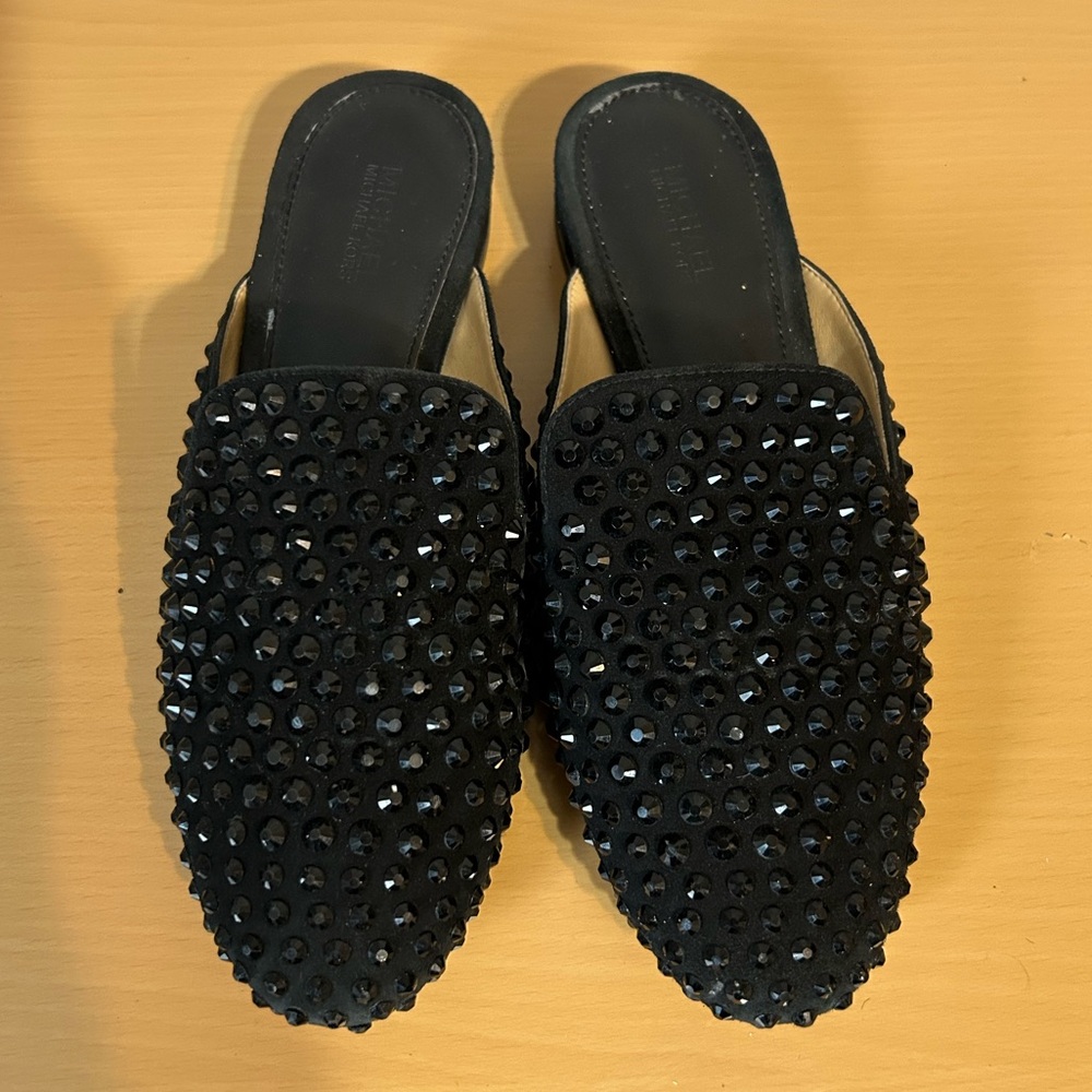 Michael Kors Women's Slip On black Studded Flats Shoes Black Size 5